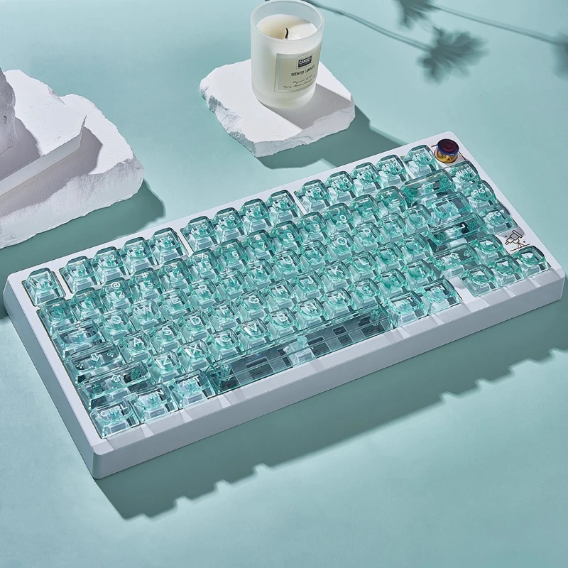 

Набор клавишных колпачков серии Amber, 170 клавиш, изготовленная на заказ клавиатура с профилем OSA, прозрачные колпачки для клавиш ПК, механическая клавиатура, игровые аксессуары