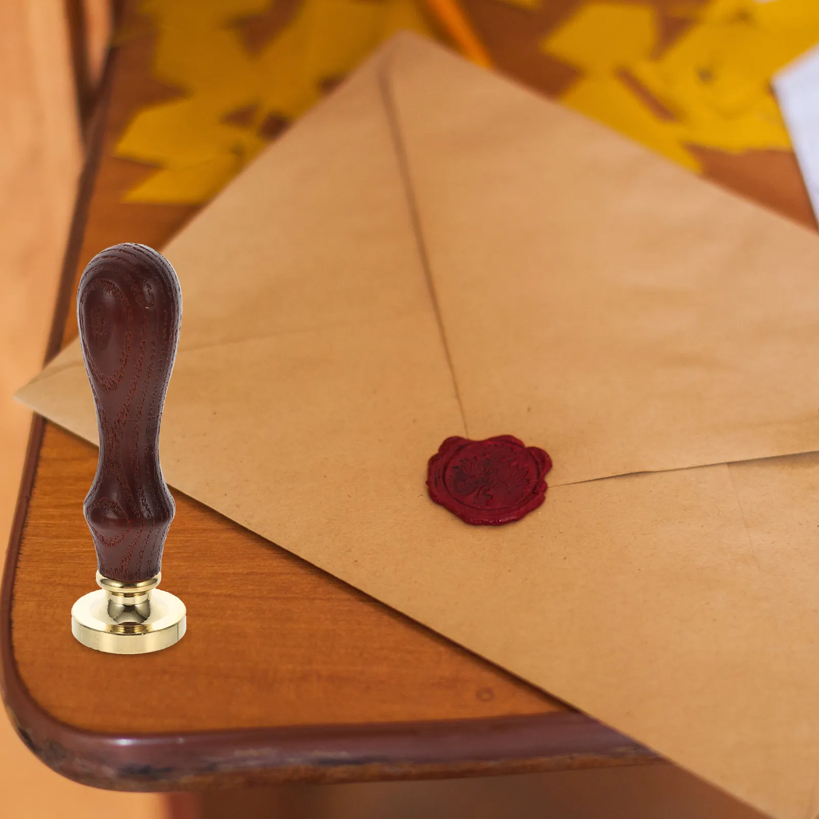 6pcs Vintage Wax Seal Set with Copper Stamps & Wooden Handles for Envelopes, Invitations, Letters