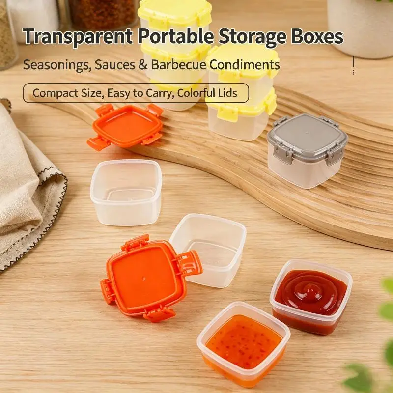 4Pcs/Set Spices Bottle Sauce Containers Seasoning Box Spice Jar Sauce Squeeze Bottle Small Condiment Storage Box