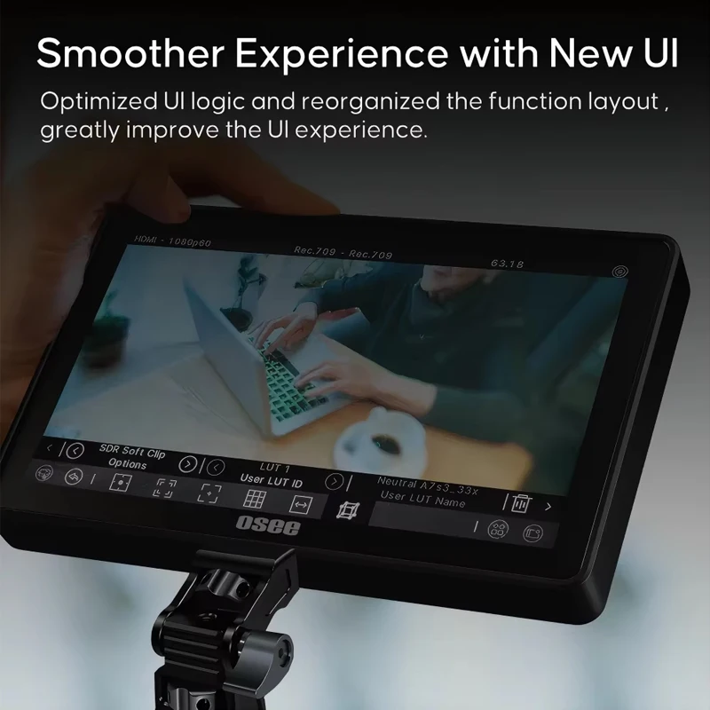 Osee G7 Pro Monitor de campo con pantalla táctil de Control de cámara de 7 pulgadas con 3G-SDI y 4K HDMI para cámara DSLR de consumo o profesional