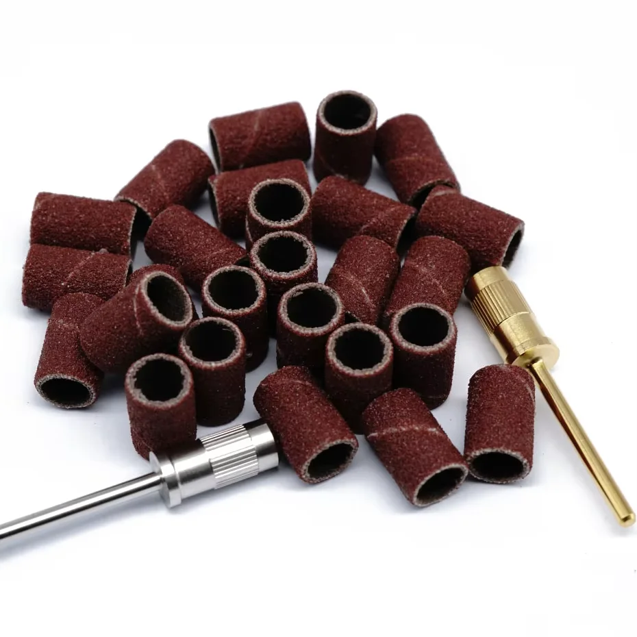 LINMANDA プロフェッショナルサンディングバンド ネイルドリル用 ネイルマニキュアサンディングバンド グリットファイル Efile ネイルドリルビット用 マンドレル付き