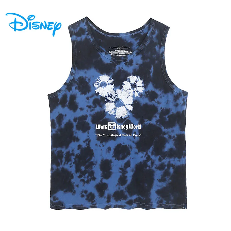 

Футболка без рукавов Disney World Tie Dye Disneyland с буквенным цветочным принтом, майка, топ с круглым вырезом, женский повседневный спортивный жилет, футболка Femme