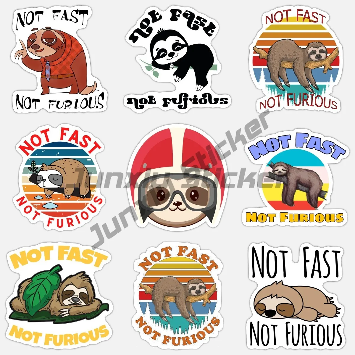 

Not Fast Not Furious Laptop Scooter Moto Window Trunk Windshield JDM Decal Car Stickers Vinyl Sloth The Deadliest Sin Decor