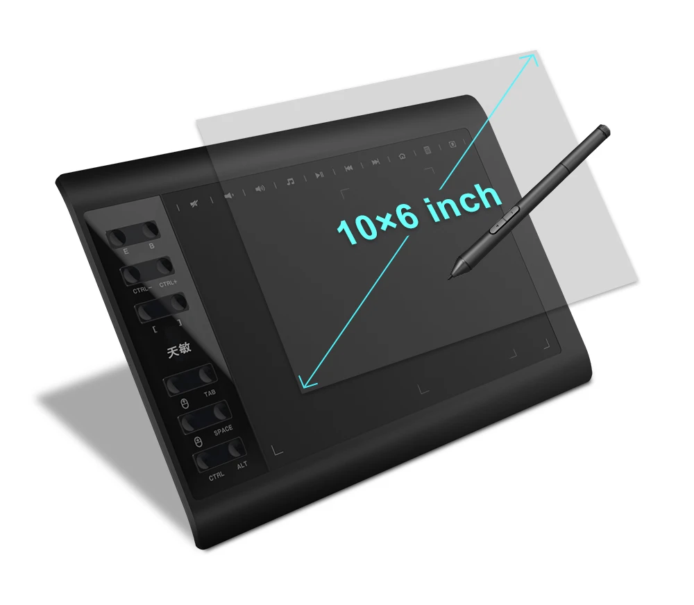 Original  10moons 1060Plus  Digital Graphic Tablets Artist Designer Drawing Tablet  for Win and Mac