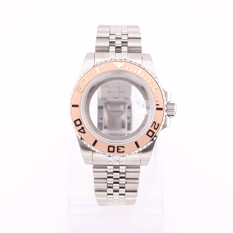 

40mm Gold Submariner Watch Cases Jubilee Bracelet for Seiko Mod Kit Automatic Mens Wristwatch Replacement Parts