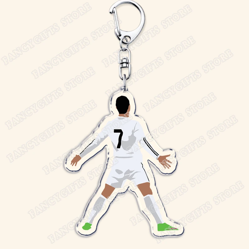 Popular Soccer Ball Player Keychains for Accessories Bag Football Key Chain Ring Fans Gifts Friends Keyrings