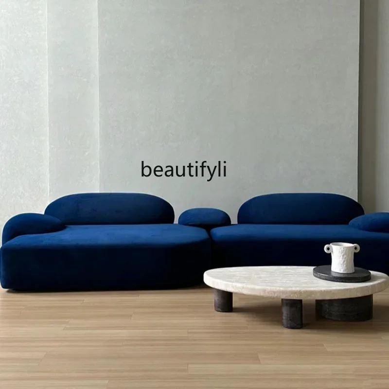 YH8  Designer Italian minimalist modern minimalist curved large square multi-person apartment corner straight row fabric sofa