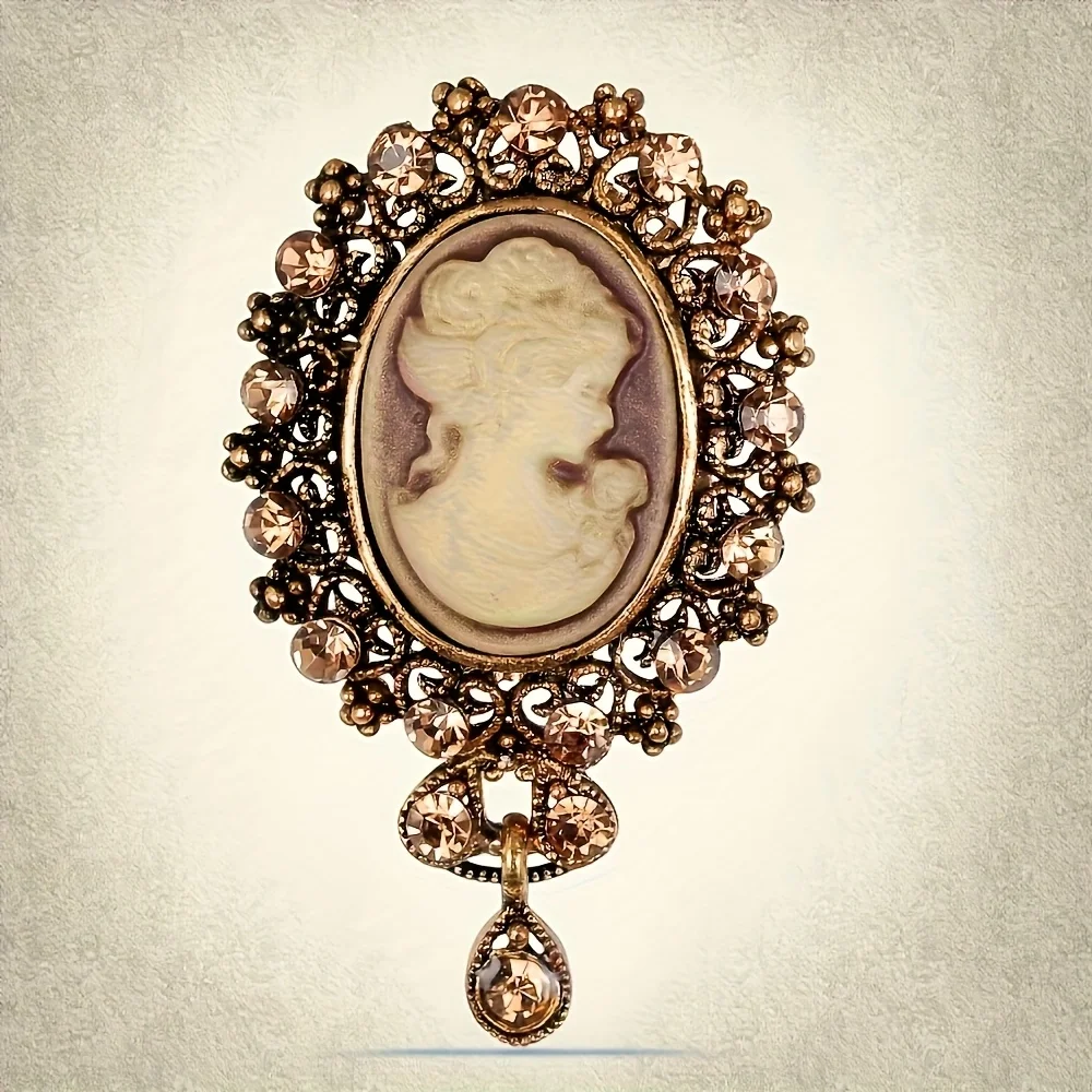 خمر النقش الفيكتوري كريستال حفل زفاف النساء الرجال أنيقة قلادة بروش دبوس مجوهرات