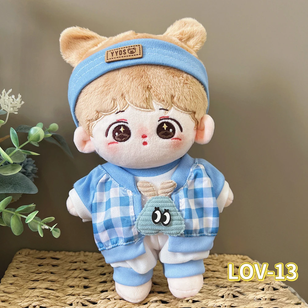 20CM Cotton Doll Rompers Cartoon Plush Doll Replacement Outfit Dress Playing House Accessories Mini Clothes Kid Gift