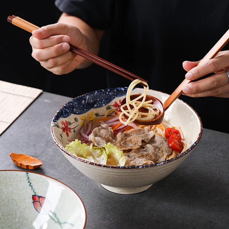 8 inch ceramic hat salad bowl Japanese Lamian Noodles bowl ceramic tableware 1PC 3