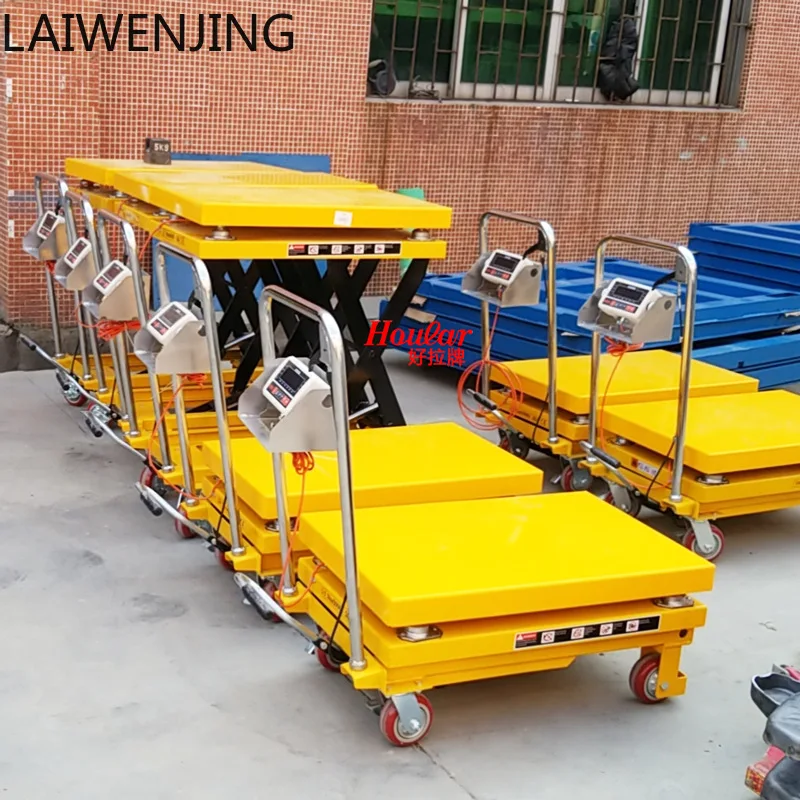 MJY hand lift hydraulic weighing electronic scale lifting platform lift scale