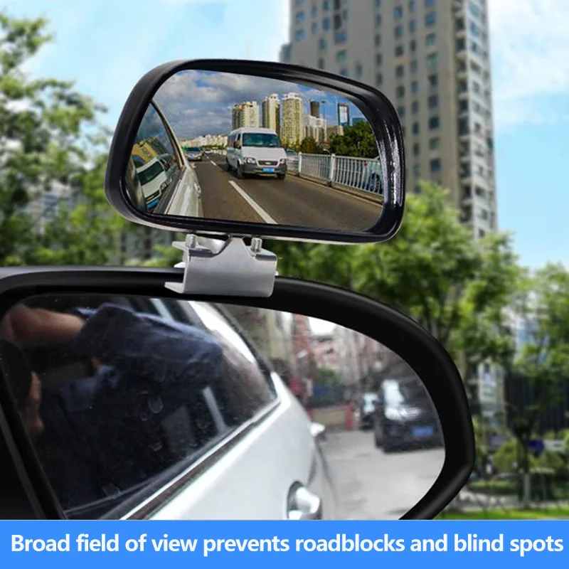 Car Auxiliary Rearview Mirror, Large Field of View, 360 Degree Car Rearview Mirror, Equipped with Reversing Mirror, High-Definit