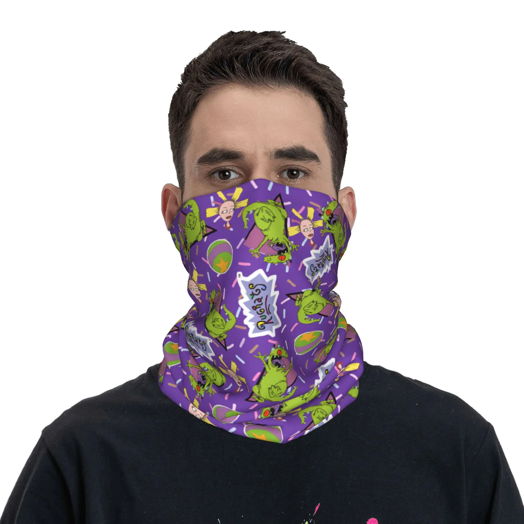 

Custom R-Rugratsd Bandana Neck Gaiter for Hiking Hunting Women Men Wrap Scarf Anime Kawaii Cartoon Headband Warmer