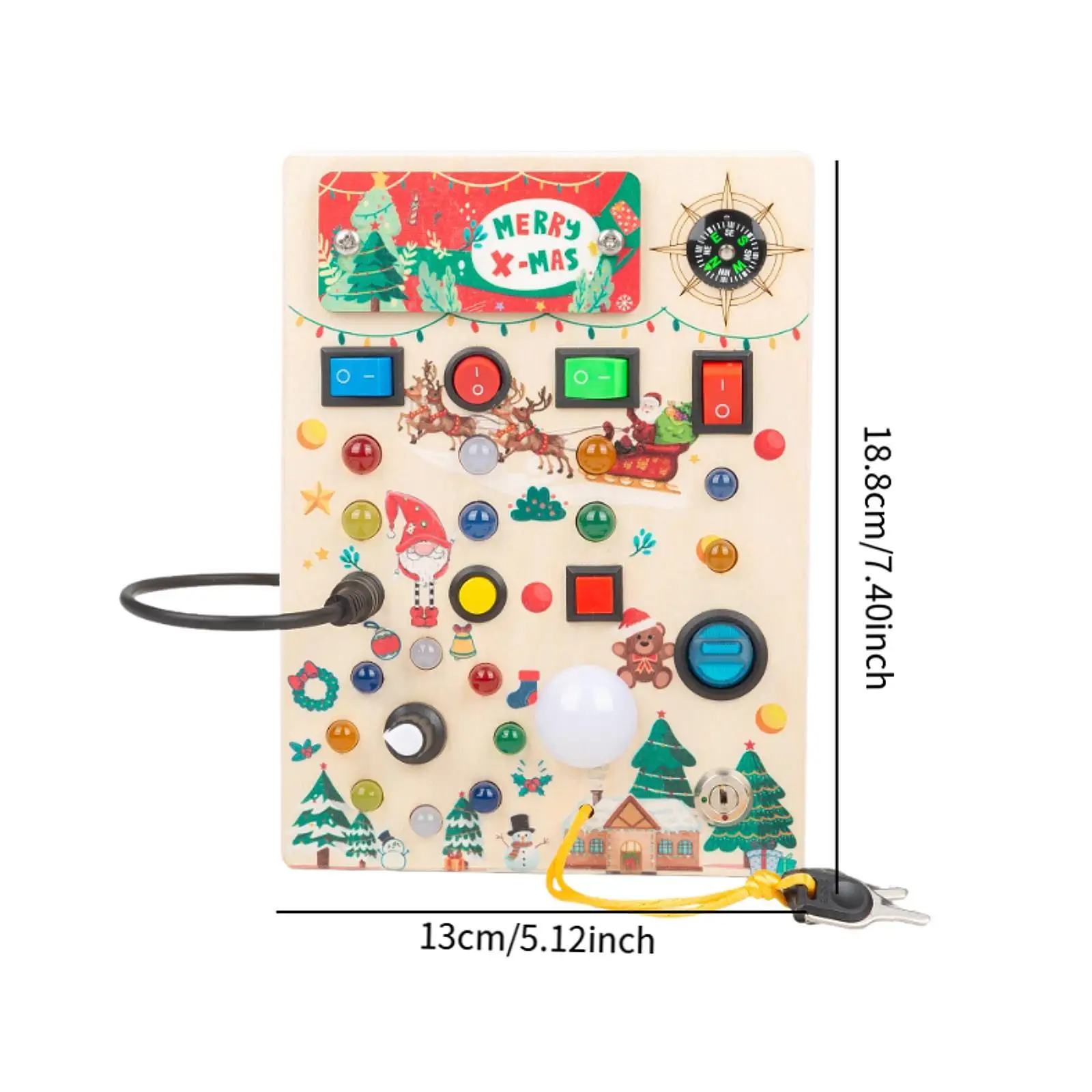 Busy Board with LED Sensory Toy Montessori Toy for Boys Girls Birthday Gift