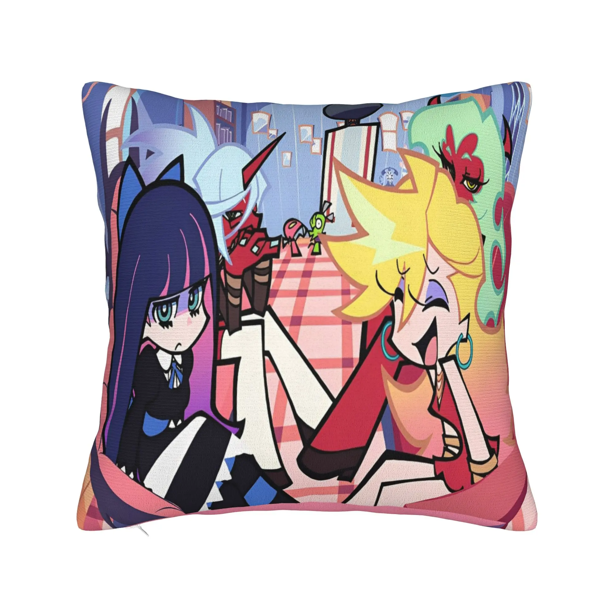Panty Stocking with Garterbelt Square Pillow Cases Cartoon Cushion Covers Vintage Decorative Pillowcover for Living Room 40*40cm