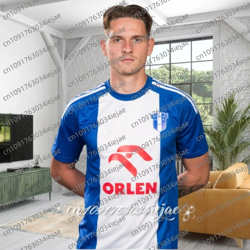25-26 Wisła Piloock Home and Away قمصان كرة القدم تي شيرت ثلاثية الأبعاد مطبوعة قصيرة الأكمام تي شيرت رياضي نفسها للبالغين والأطفال #1