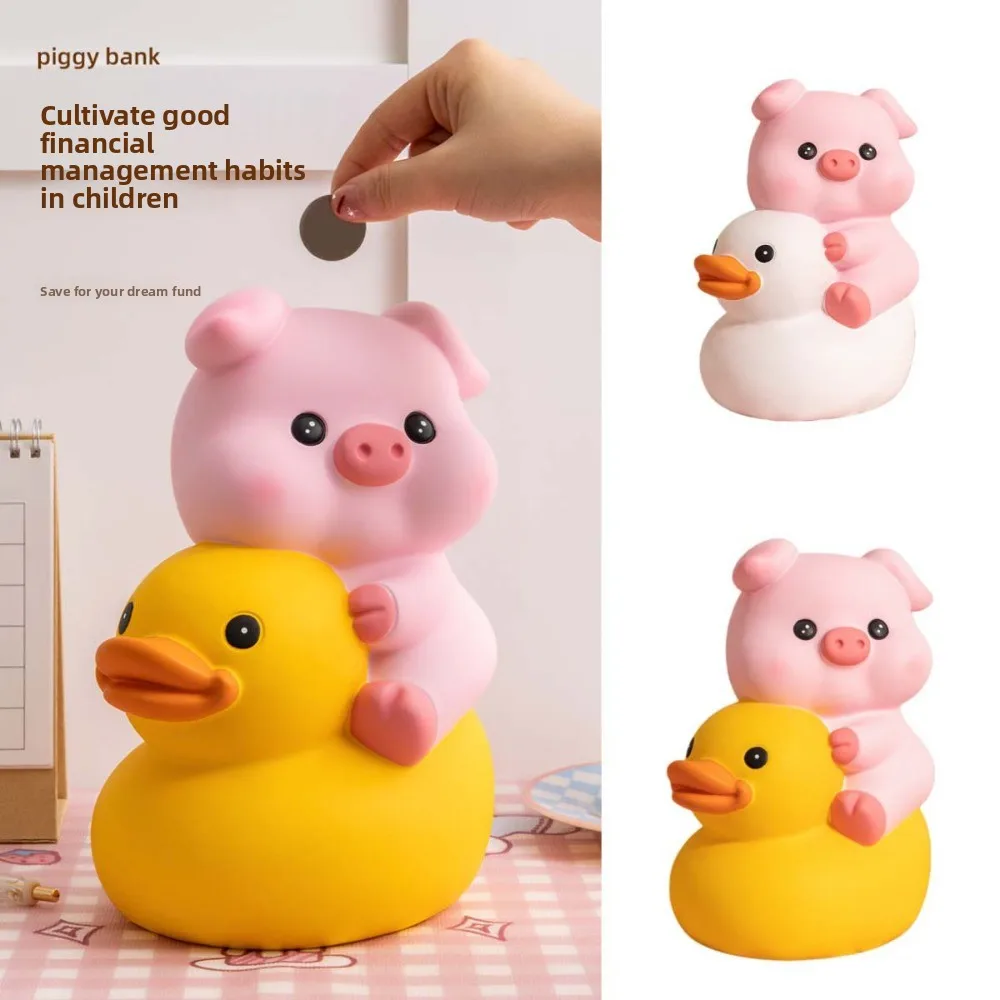 

Durable Vinyl Pig Vinyl Piggy Bank Pig Duck Riding Fall Protection Pig Money Jar Good Luck Animal Coin Saving Box Home