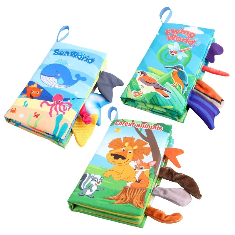 0-36M Baby Early Learning Toy Tail Cloth Book Puzzle Parent-child Interactive Sound Paper Infants Activity Toys for Babies