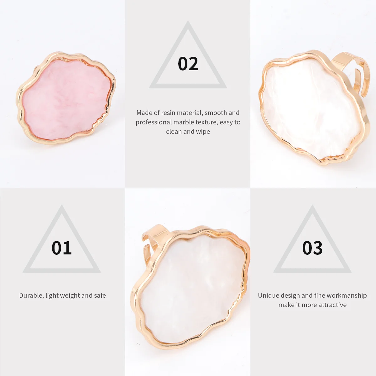 

2Pcs Nail Art Palettes Compact Resin Mixing Palette with Ring Design for DIY Nail Art Ideal for Beauty Salon Home