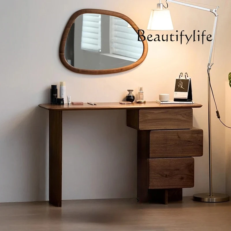 

solid wood makeup table bedroom dressing cabinet French luxury Medieval solid wood dresser simple Nordic