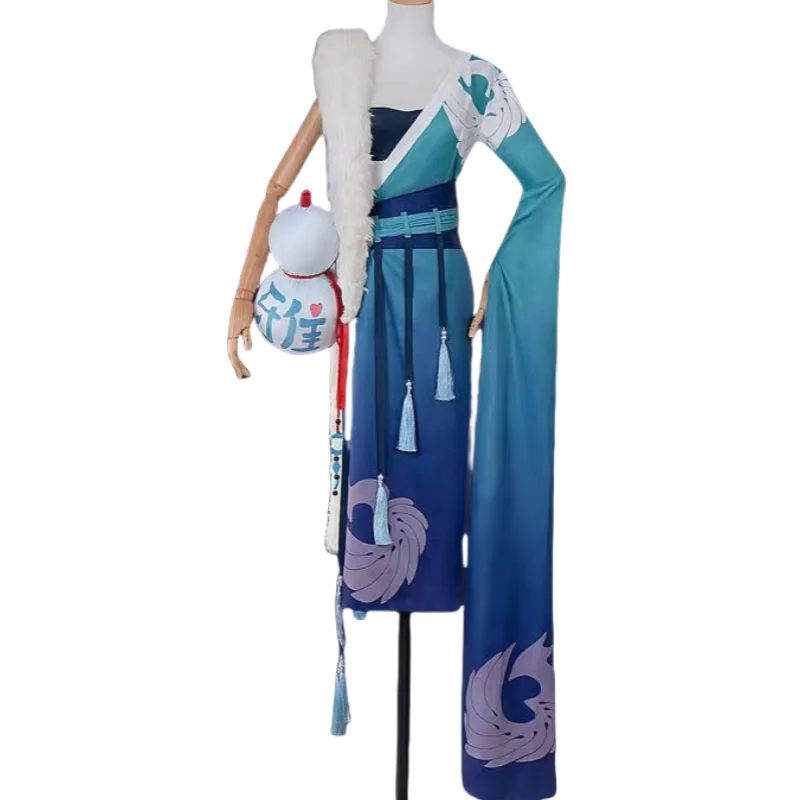 Anime The Fox Spirit Matchmaker Yaya Tu Shan Manga Exhibition Costume Female Anime Character Fox Rose Blue Wig Code Wang