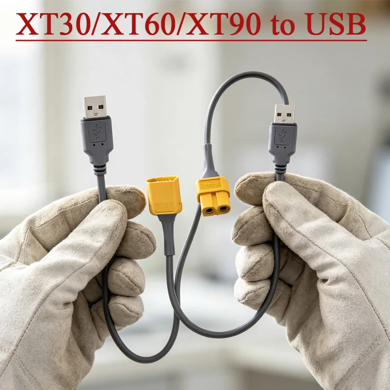 XT30/60/90 To USB Lithium Battery Power Cable XT90 Male to Female to USB Charging Wire for Model Aircraft Aacing Drones 5A 20AWG