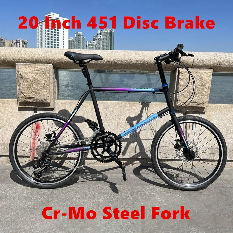 Bicycle Frame 20 Inch 451 BMX Chrome Molybdenum Steel Flat Shoulder Fork Variable Speed Road Bike Part