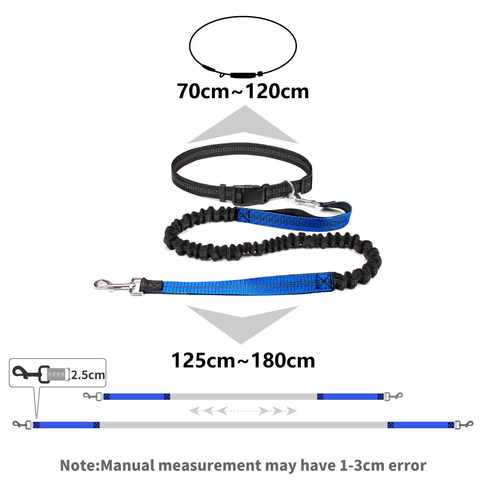 Correa de tracción retráctil con manos libres para perro, cinturón ajustable para caminar y correr, correa reflectante elástica, suministros para