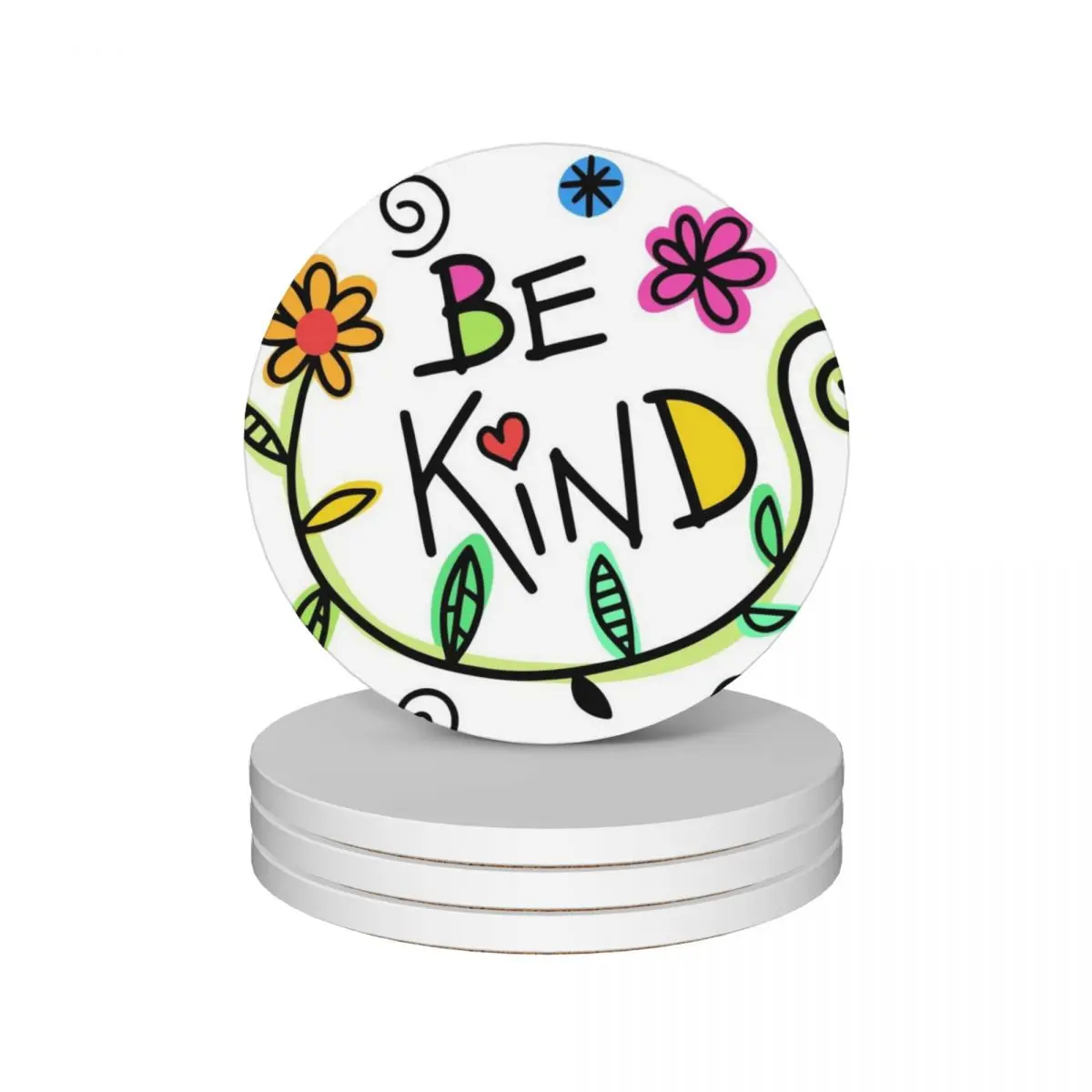 

Be Kind Ceramic Coasters (Set of 4) tea cup holder Creative Coasters