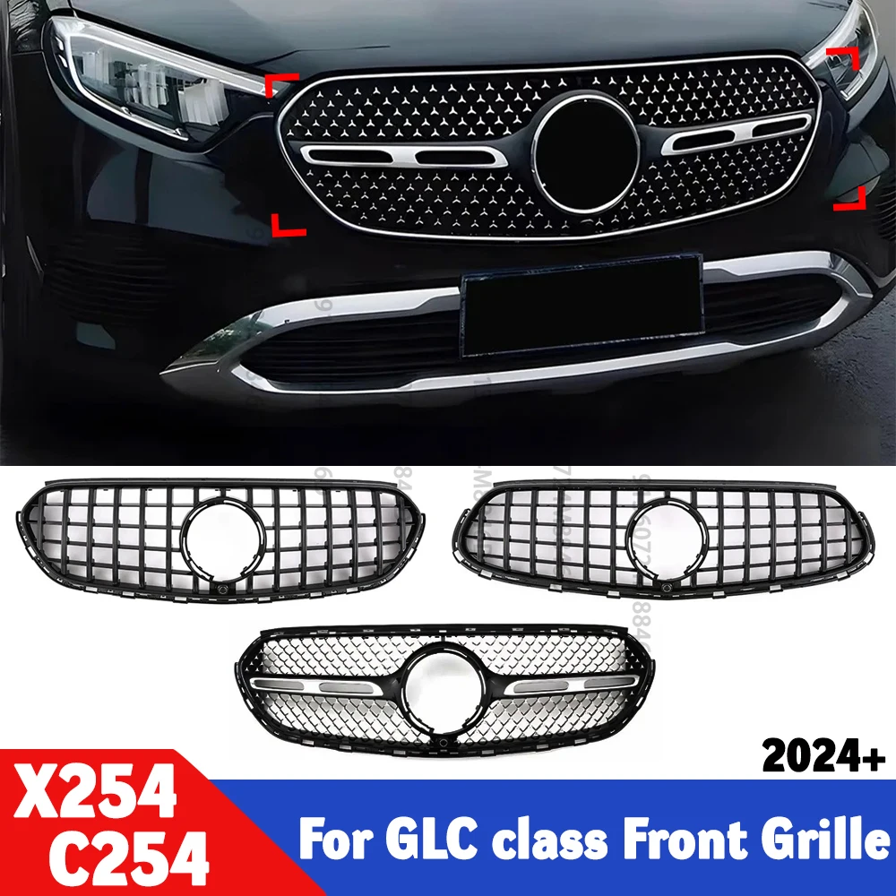 For Mercedes Benz GLC Coupe 2023 2024 X254,Front Bumper Diamond Mesh Grille Replacement & Upgrade Accessories