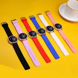 Unisex Couple Watches for Men Women Digital Watch Electronic Clock Button Type Soft Adjustable Silicone Wrist Strap LED Screen