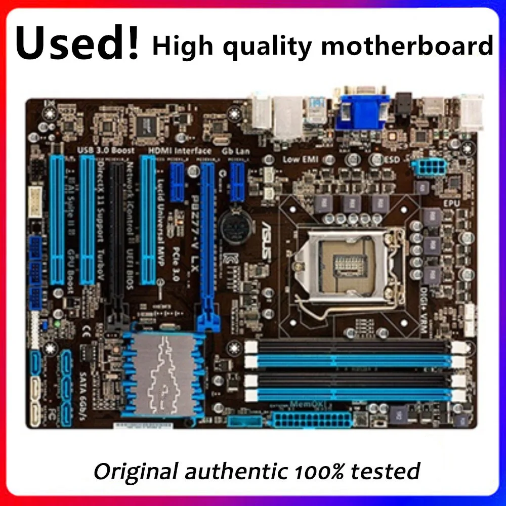 

For ASUS P8Z77-V LX Computer Motherboard LGA 1155 DDR3 For Intel Z77 P8Z77 Desktop Mainboard SATA II PCI-E X16 Used