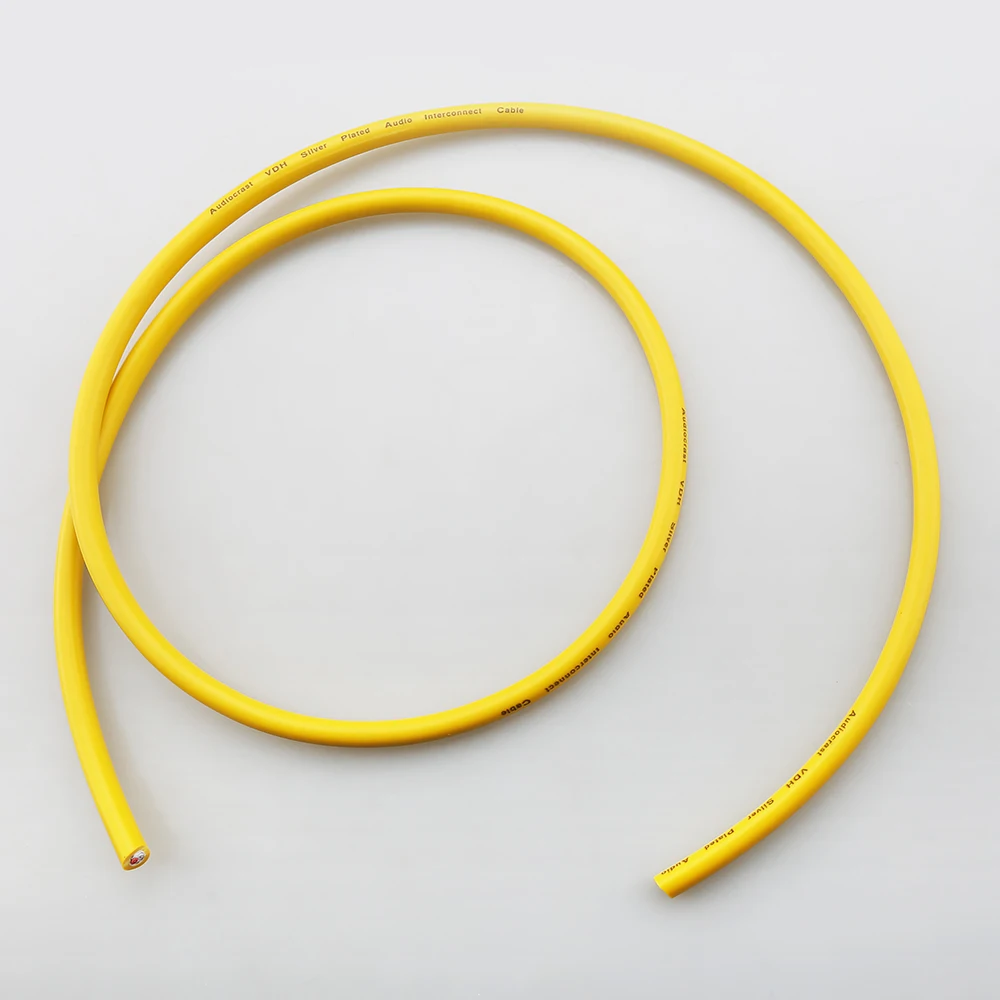 1PCS Hifi Audio Bulk Interconnect Cable Bulk Wire Hi-end RCA Cable Handmade DIY Extension Cord Yellow