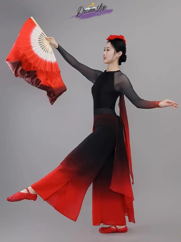 

Танцевальный костюм Cloud Lea для Хайянгянге, длинный, для выступлений, экзаменов по искусству, танцевальный фан-йанге, этнический сценический костюм