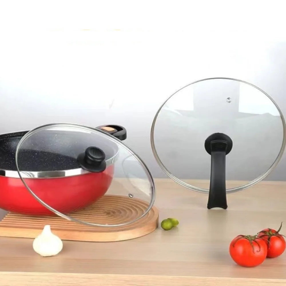 Durable Universal Pot Cover Round Visible Frying Pan Cover Anti-scalding Knob Pot Lid Kitchen Accessories