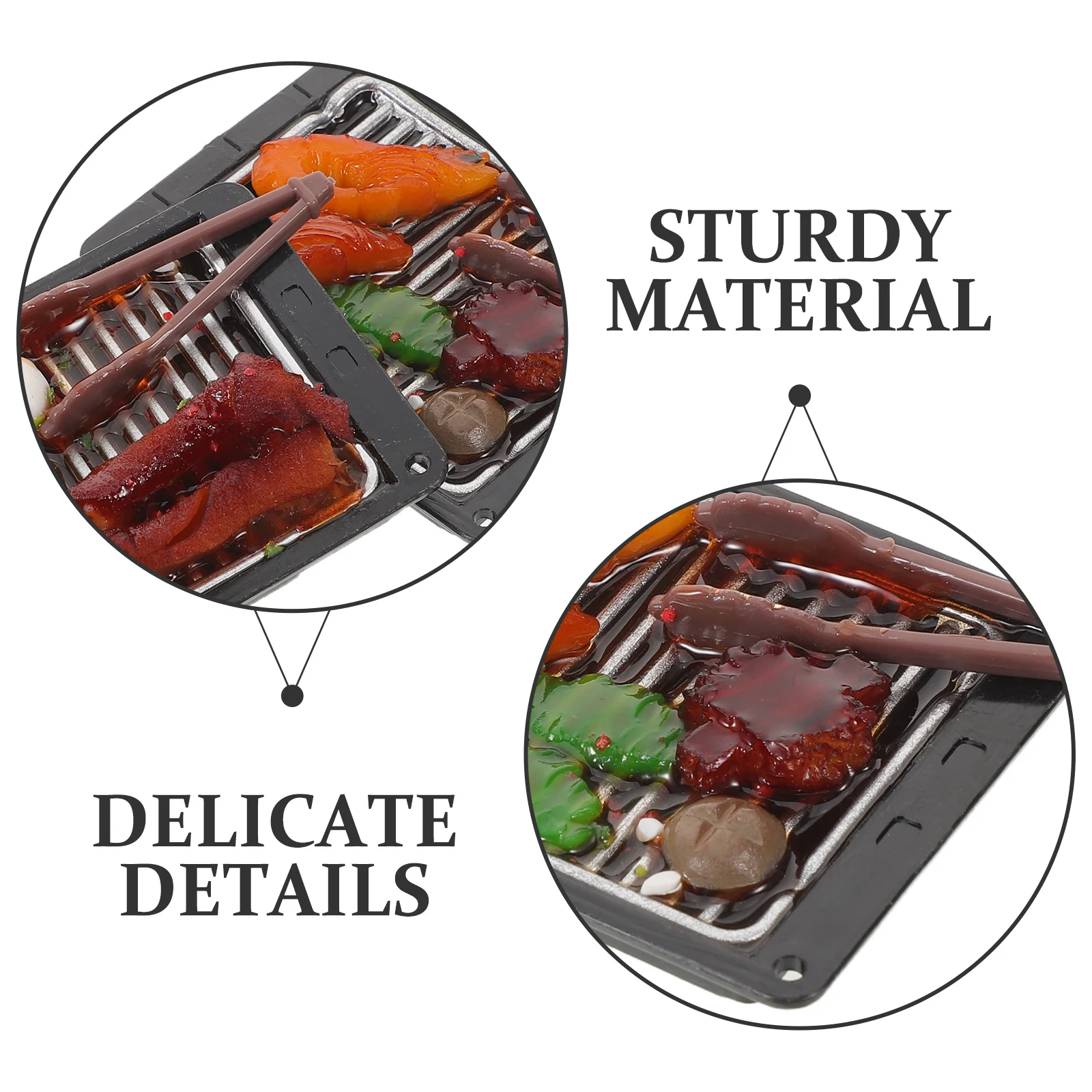 6 قطع شواية شواء صغيرة مجموعة واقعية المطبخ الغذاء الاصطناعي عرض الدعائم للحزب الغذاء دور اللعب ألعاب الشواء