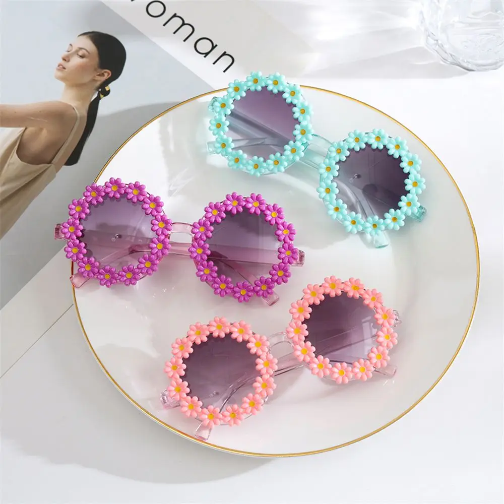 Retro Flower Round Children Eyewear Kids Sunglasses Daisy Sunglasses Sunglasses for Girls Boys