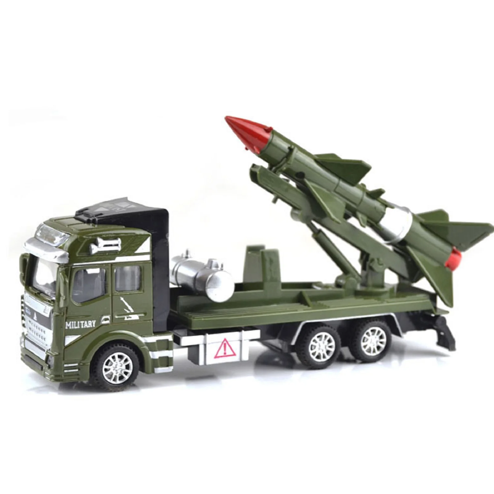 

Модель военного грузовика 1:64, инерционная, из сплава, с ракетами, игрушка для мальчиков, подарок