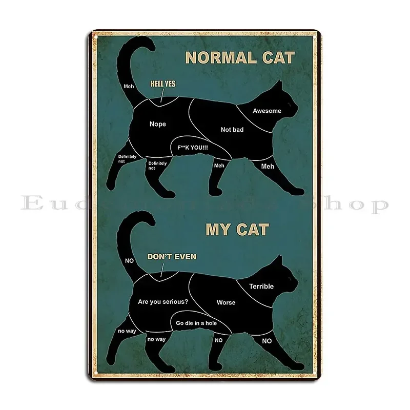 Normal Cat My Cat Metal Plaque Poster Personalized Customized Pub Plates Club Wall Cave Tin Sign Poster