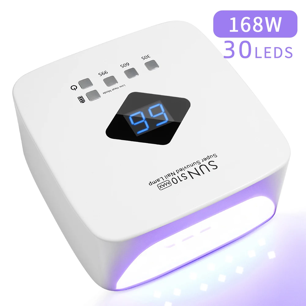 

168W 30LEDs UV LED Nail Lamp Auto Sensor Nail Dryer Light With 3 Timer Setting For Fast Drying Gel Professional Nail Salon Use