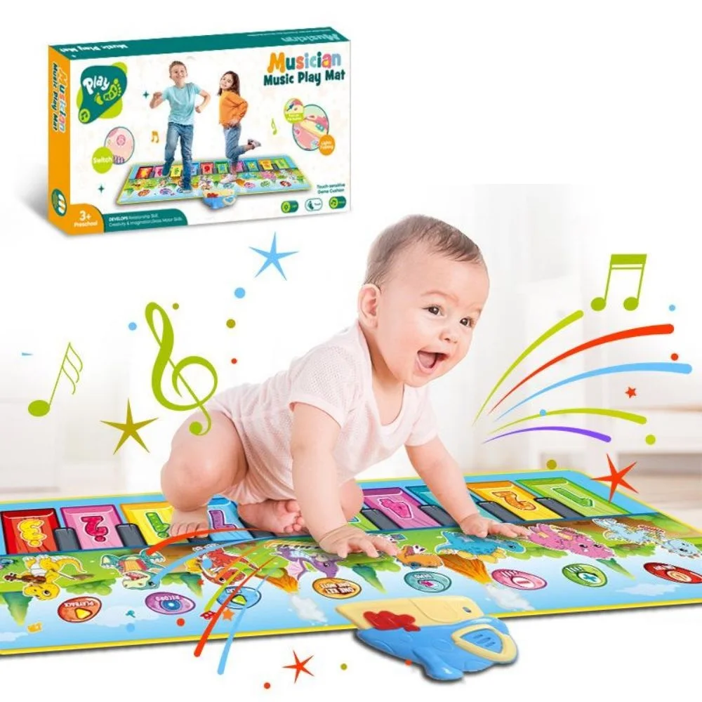 Children's Pedal Piano Mat Multifunctional Musical Gaming Blanket With 8 Instruments Multiple Sound Effects Kids Baby Toys