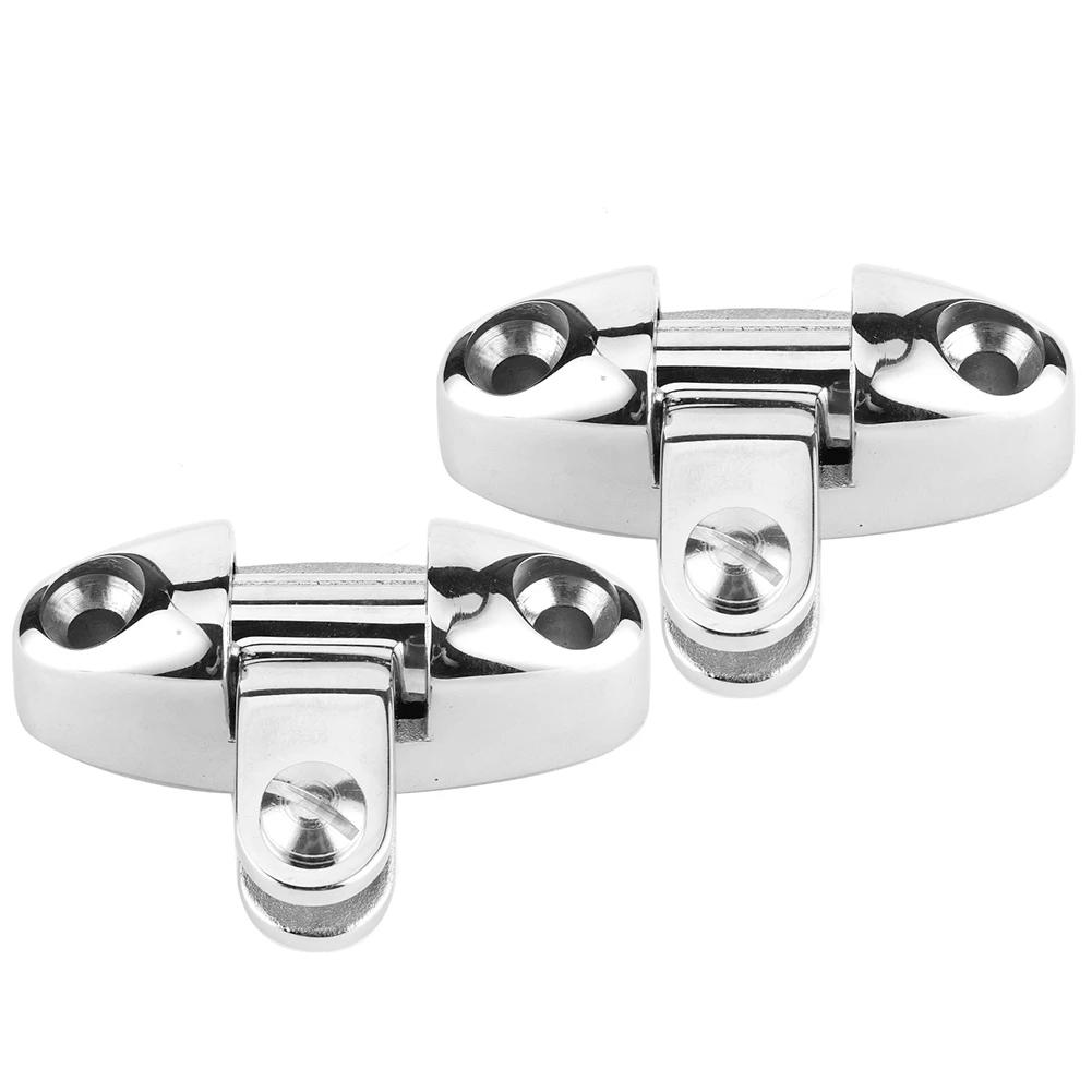 2Pcs Bimini Top Mount Rotating Deck Hinge with Rubber Pad Marine Yacht Hardware Accessories