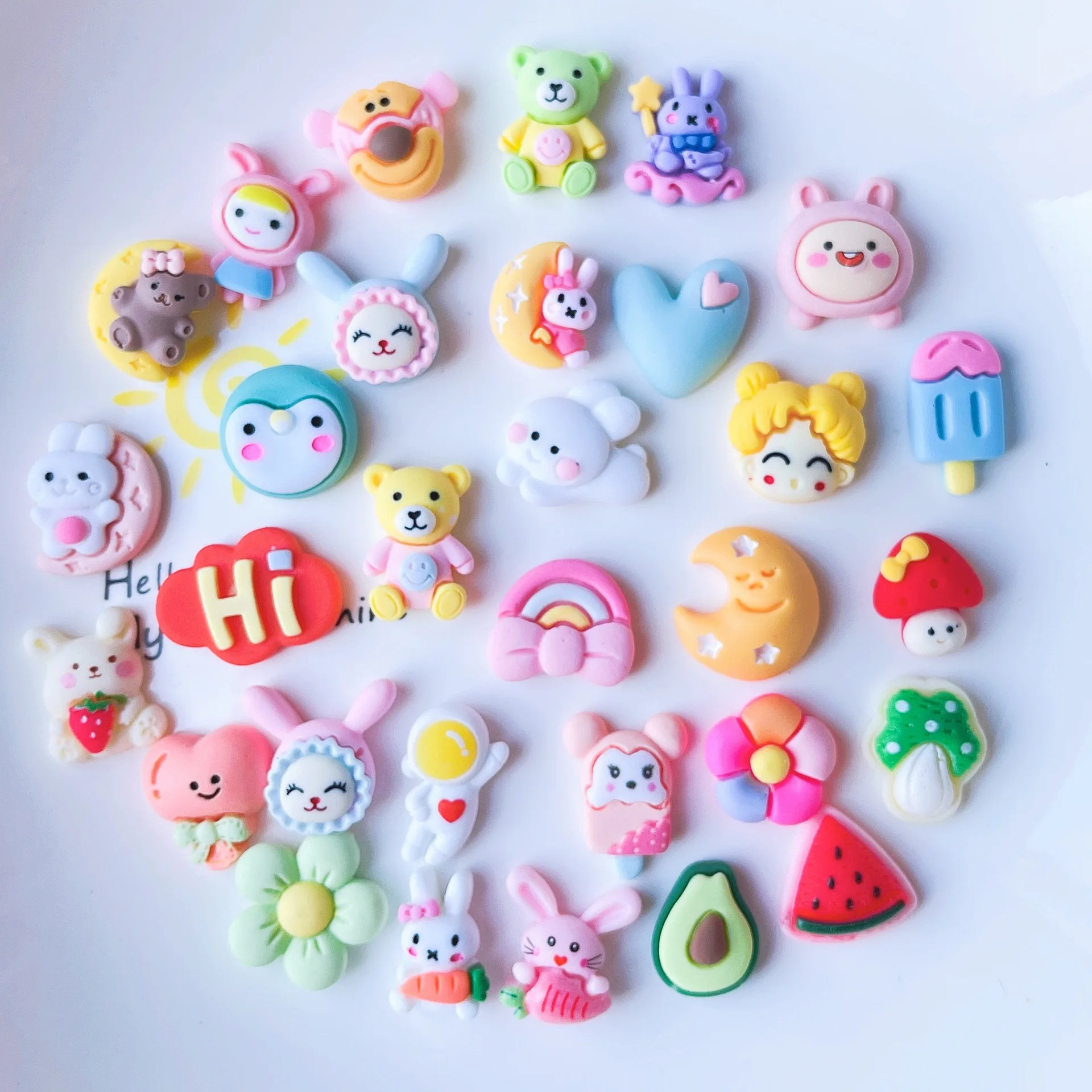 4pcs/set 3D Resin Sticker Three -dimensional Cute DIY Water Cup Funny Sticker Waterproof Non -trace Mobile Phone Stickers Kids