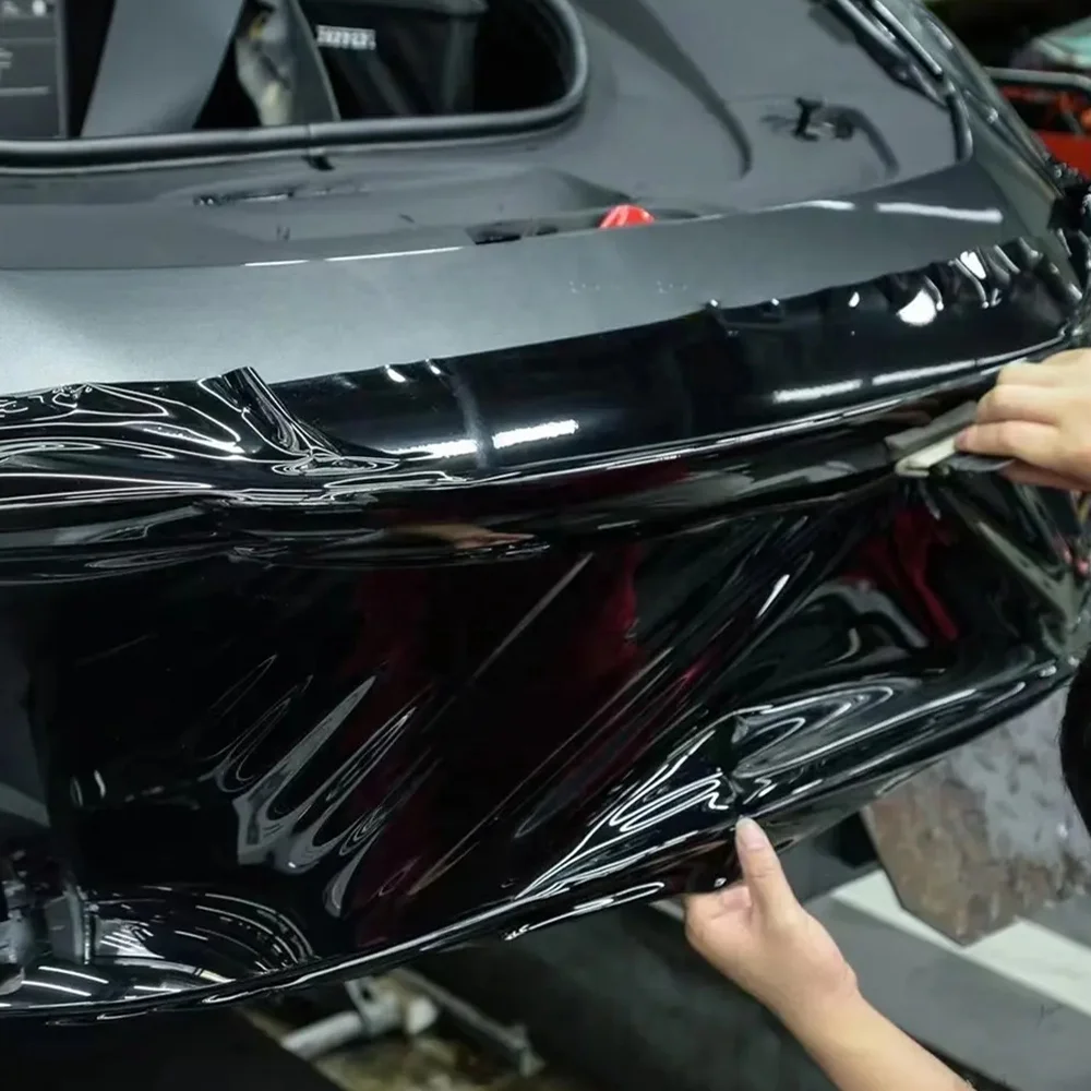 Film TPH PPF noir brillant, 7.5Mil, auto-guérison, résistant aux rayures, non jaune, Film de Protection pour peinture corporelle de pare-chocs de voiture
