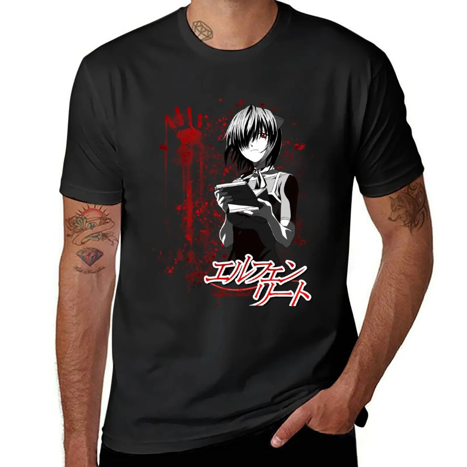 Elfen Lied T-Shirt funny meme t-shirts plus sizes Luxury man rapper graphic tees t shirts for men pack