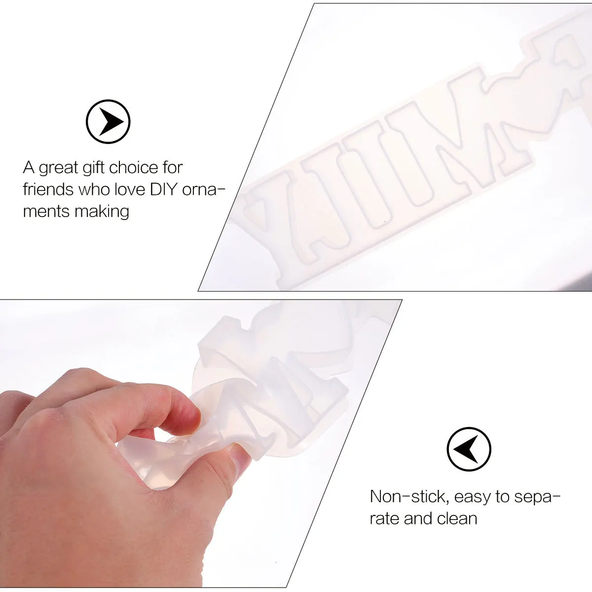 

1pc Silicone Mold Diy Crystal Epoxy English Words Ornaments Making Craft Jewelry Accessories Reusable Flexible Eco-Friendly