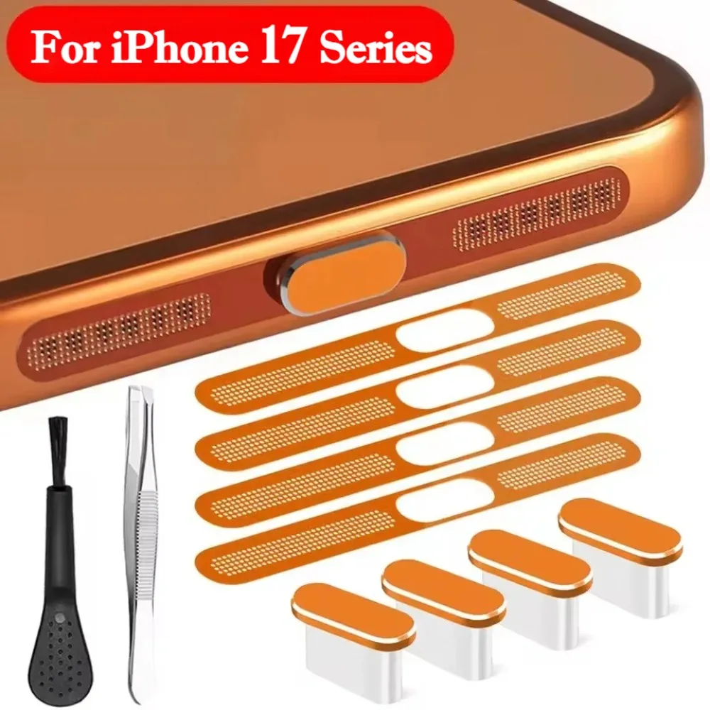 

For IPhone 17 Pro Max 17 Pro 17 Air Phone Speaker Dust Mesh Net Cover USB Type C Charging Port Protector Dust Plug Cleaning Kit
