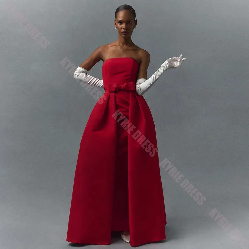 Classic Evening Dress Off Shoulder Bow Decoration Train Customized for Women Wedding Guest Dresses Floor Length Prom Party Gowns