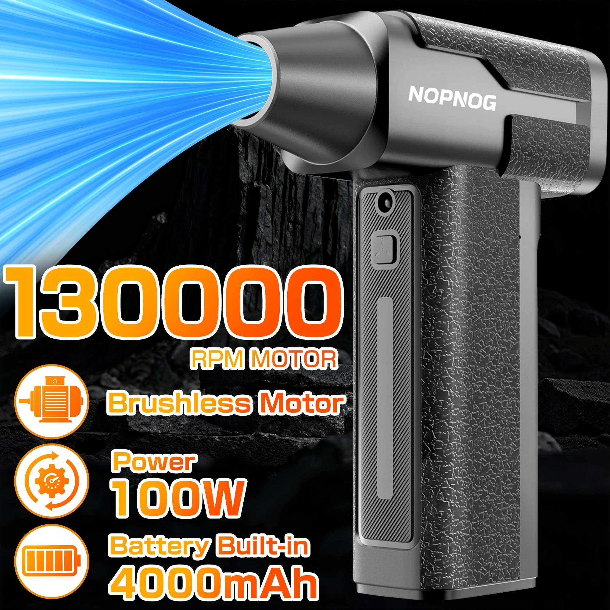 

Portable Car Snow Removal 130000RPM Strong Blowing Turbo Blower Jet Fan Electric Air Duster Type-C Charging 4 Gears Adjustable