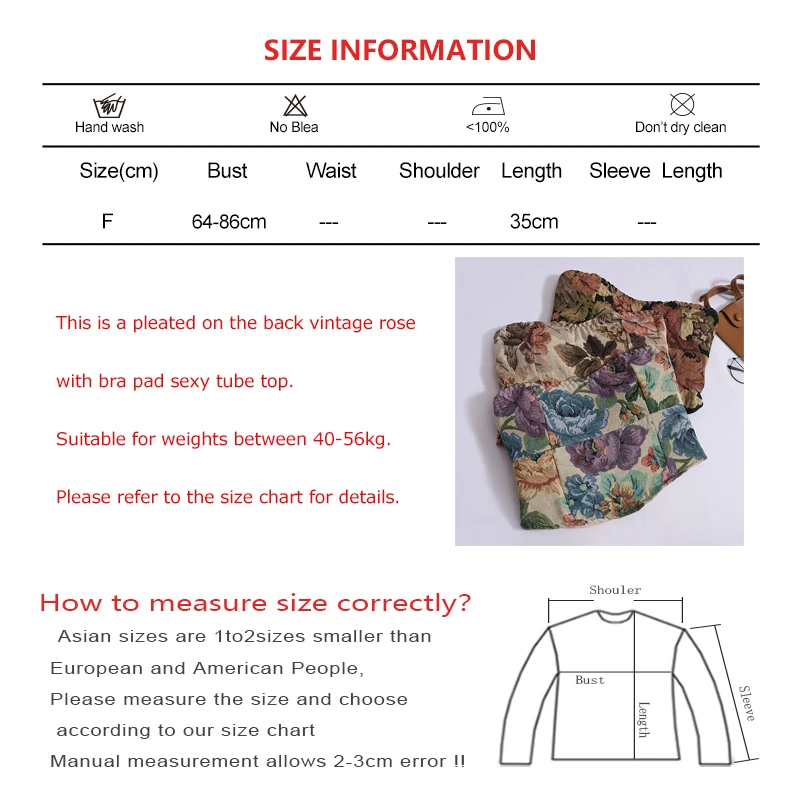 Women Vintage Rose With Bra Pad Tube Top Sexy Slim Crop Top Pleated Off Shoulder Irregular Tank Top Summer Elastic Camis 2024